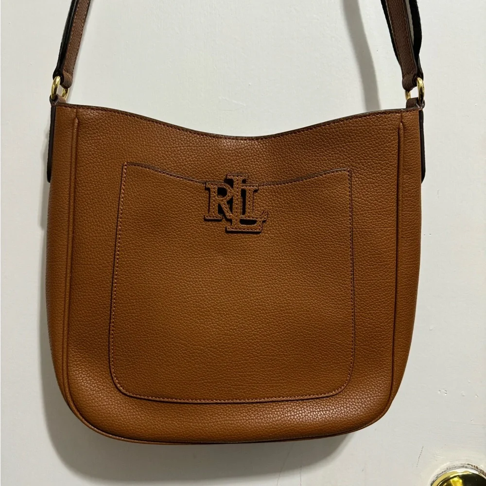Ralph Lauren Pebbled Leather Large Cameryn Crossbody Bag